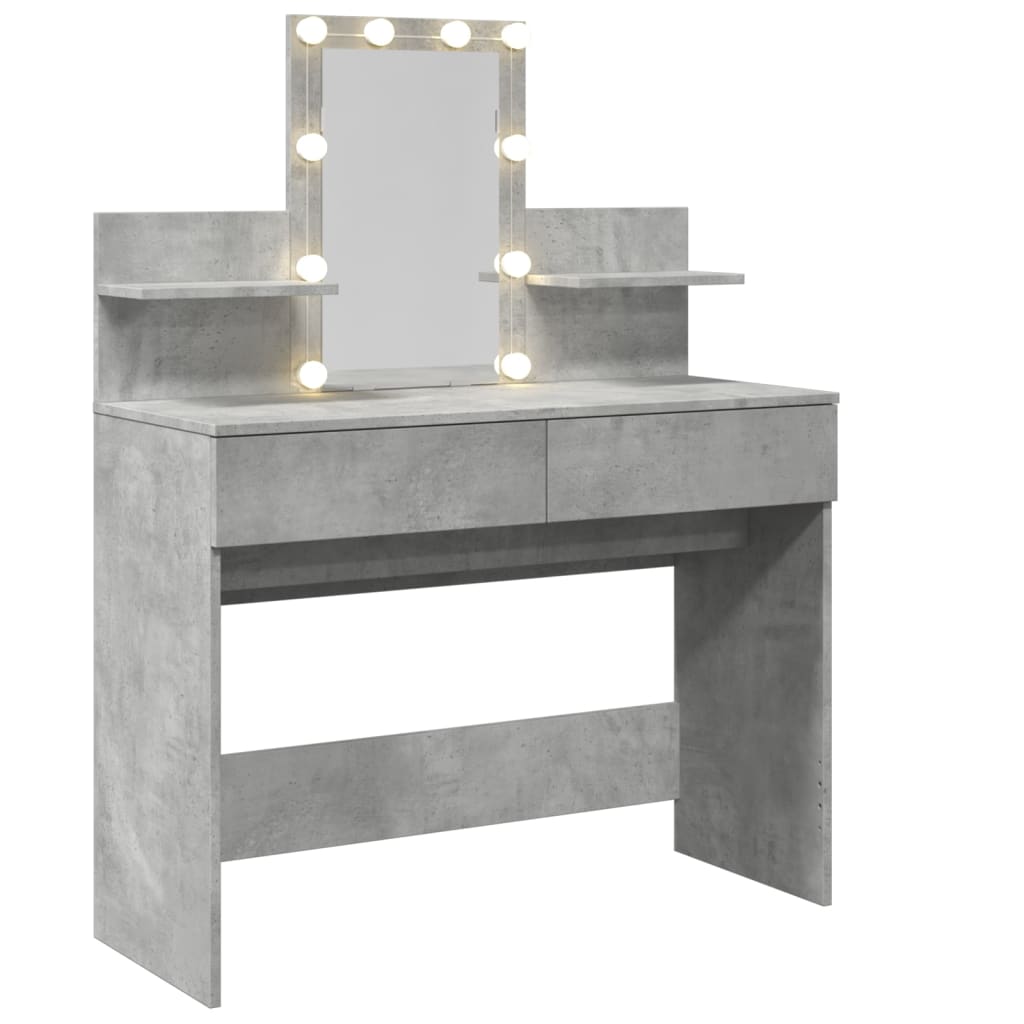 Kaptafel met LED-verlichting 100x40x130 cm betongrijs