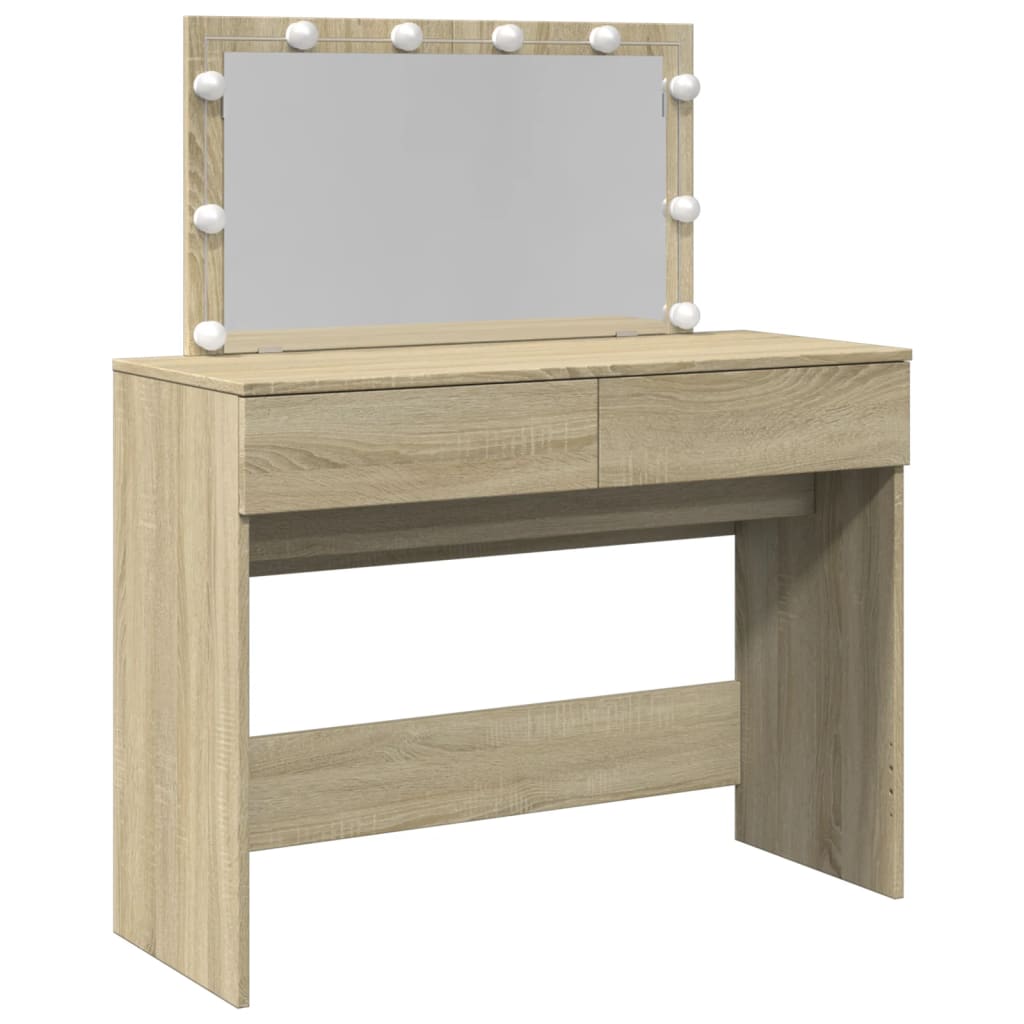 Kaptafel met LED-verlichting 100x40x120 cm sonoma eikenkleurig