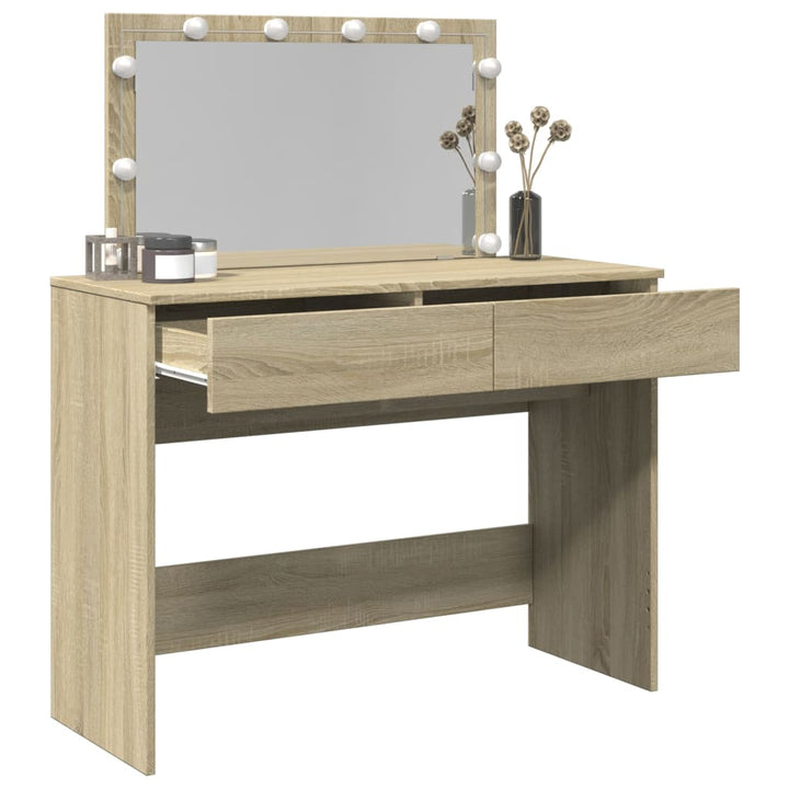 Kaptafel met LED-verlichting 100x40x120 cm sonoma eikenkleurig