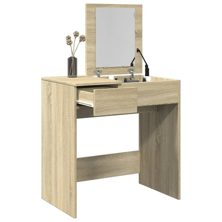 Kaptafel met spiegel 73x46,5x120 cm sonoma eikenkleurig