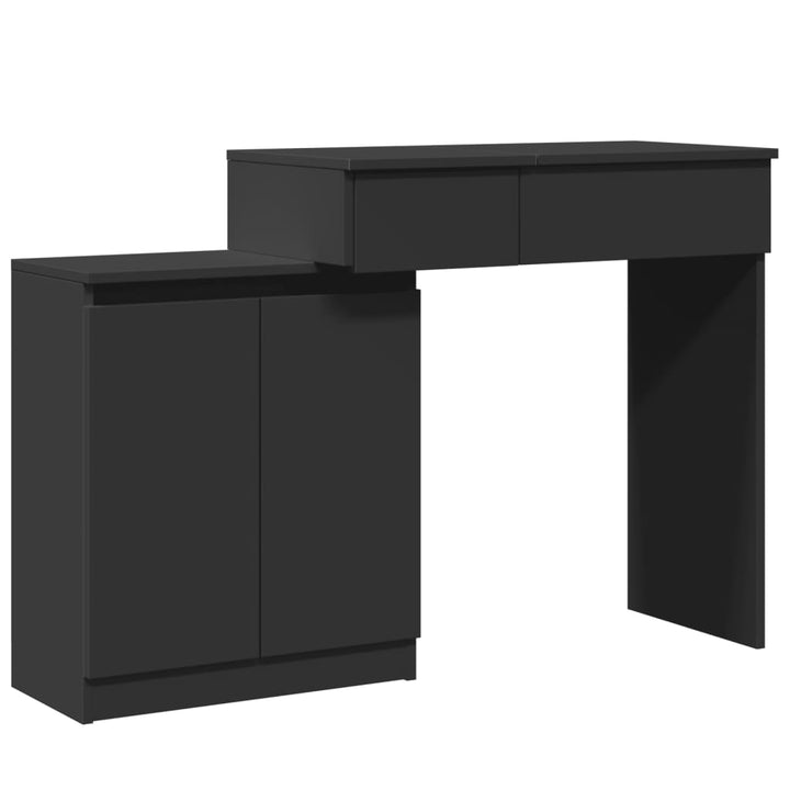 Kaptafel met LED-verlichting 115x37x110,5 cm zwart