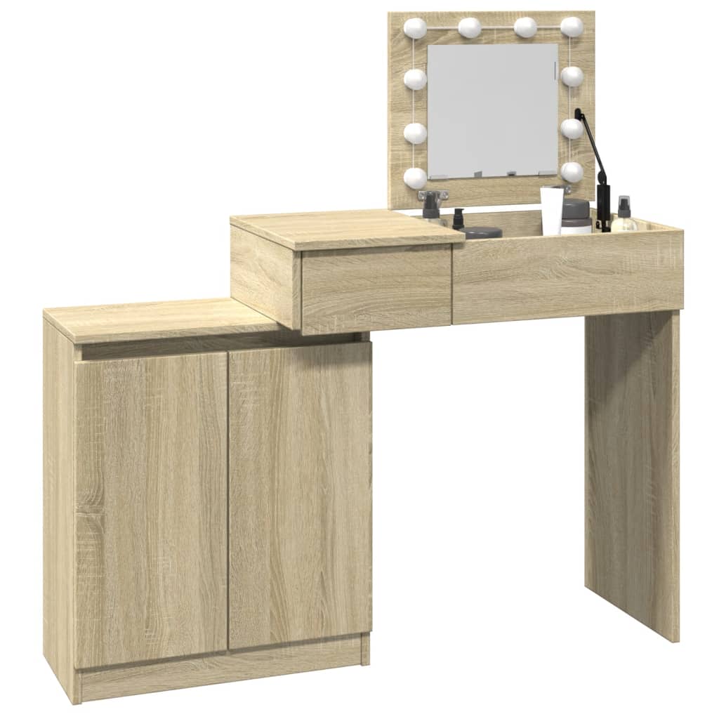 Kaptafel met LED 115x37x110,5 cm sonoma eikenkleurig