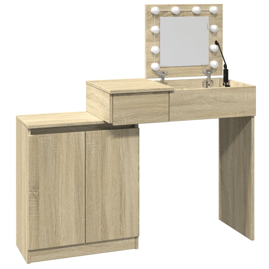 Kaptafel met LED 115x37x110,5 cm sonoma eikenkleurig