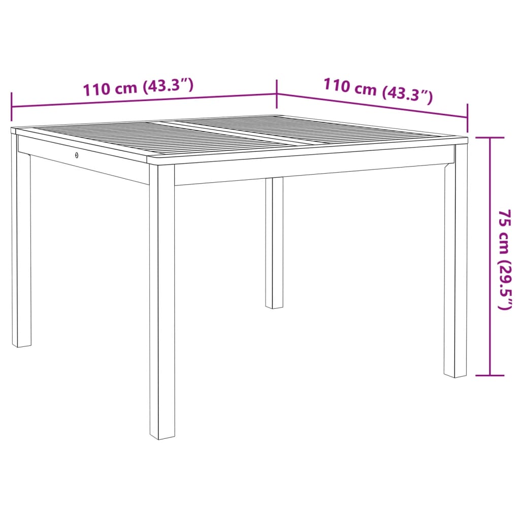 3-delige Tuinset massief acaciahout