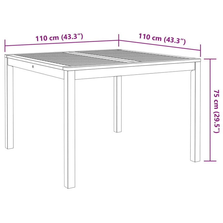 3-delige Tuinset massief acaciahout