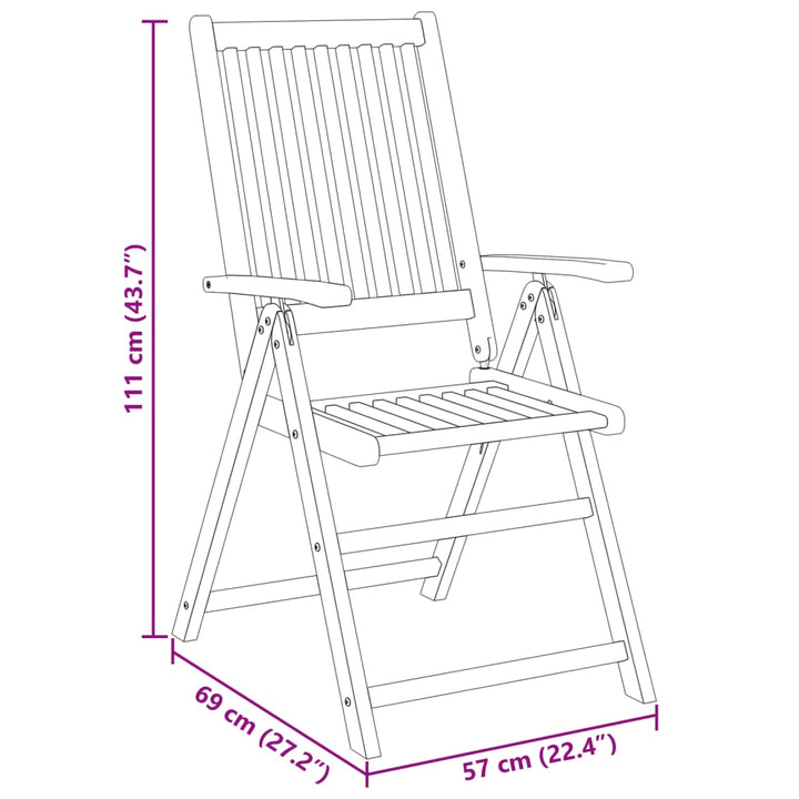 3-delige Tuinset massief acaciahout