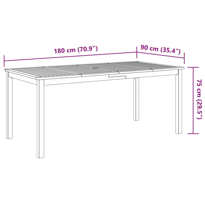 7-delige Tuinset massief acaciahout