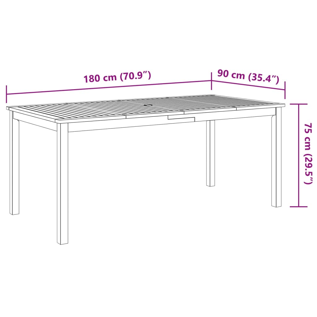 9-delige Tuinset massief acaciahout