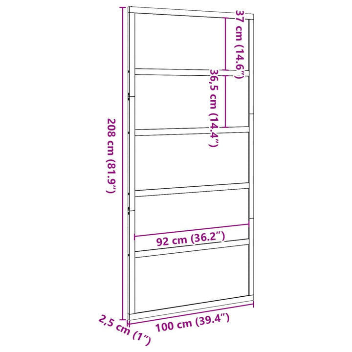 Schuifdeur 100x208 cm massief groenhout