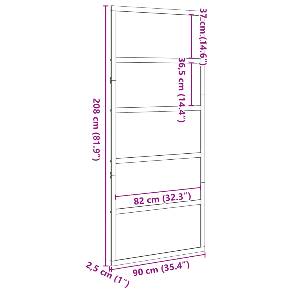 Schuifdeur 90x208 cm massief grenenhout