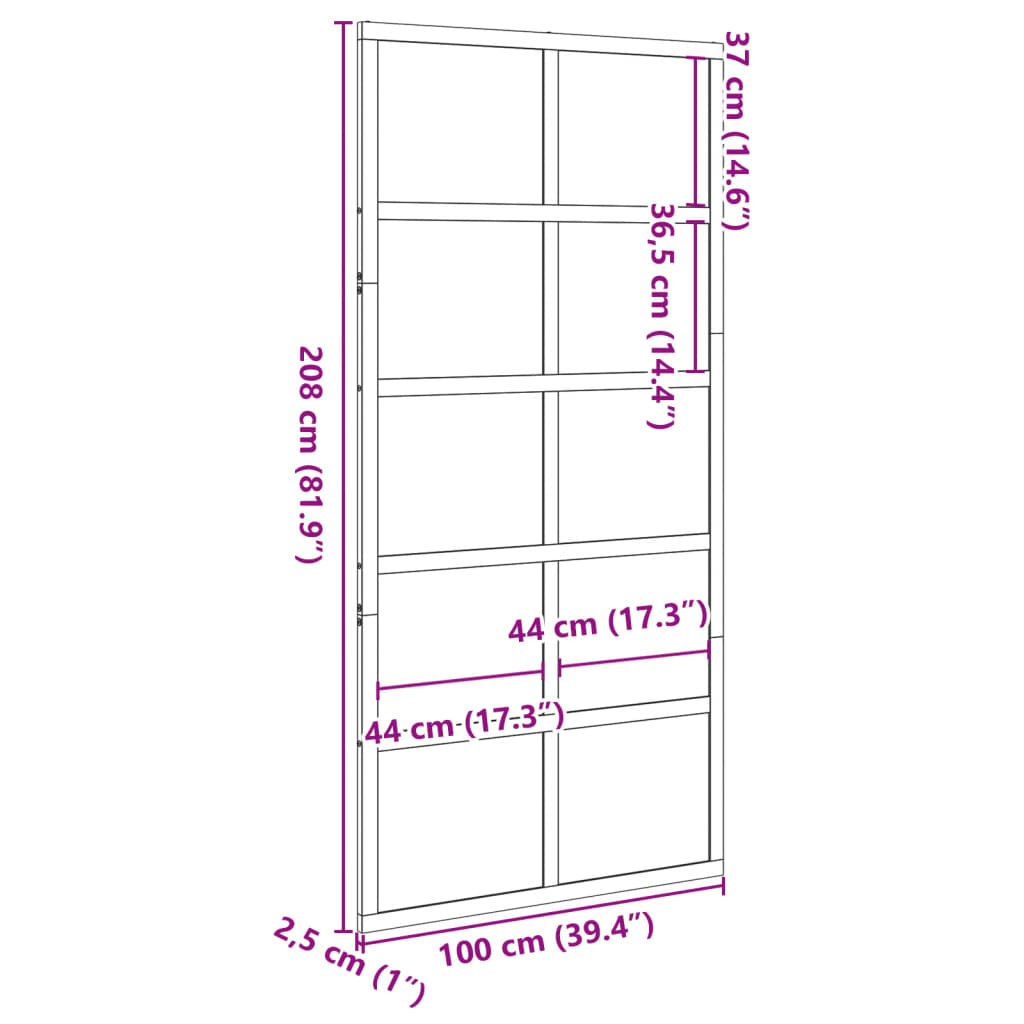 Schuifdeur 100x208 cm massief groenhout