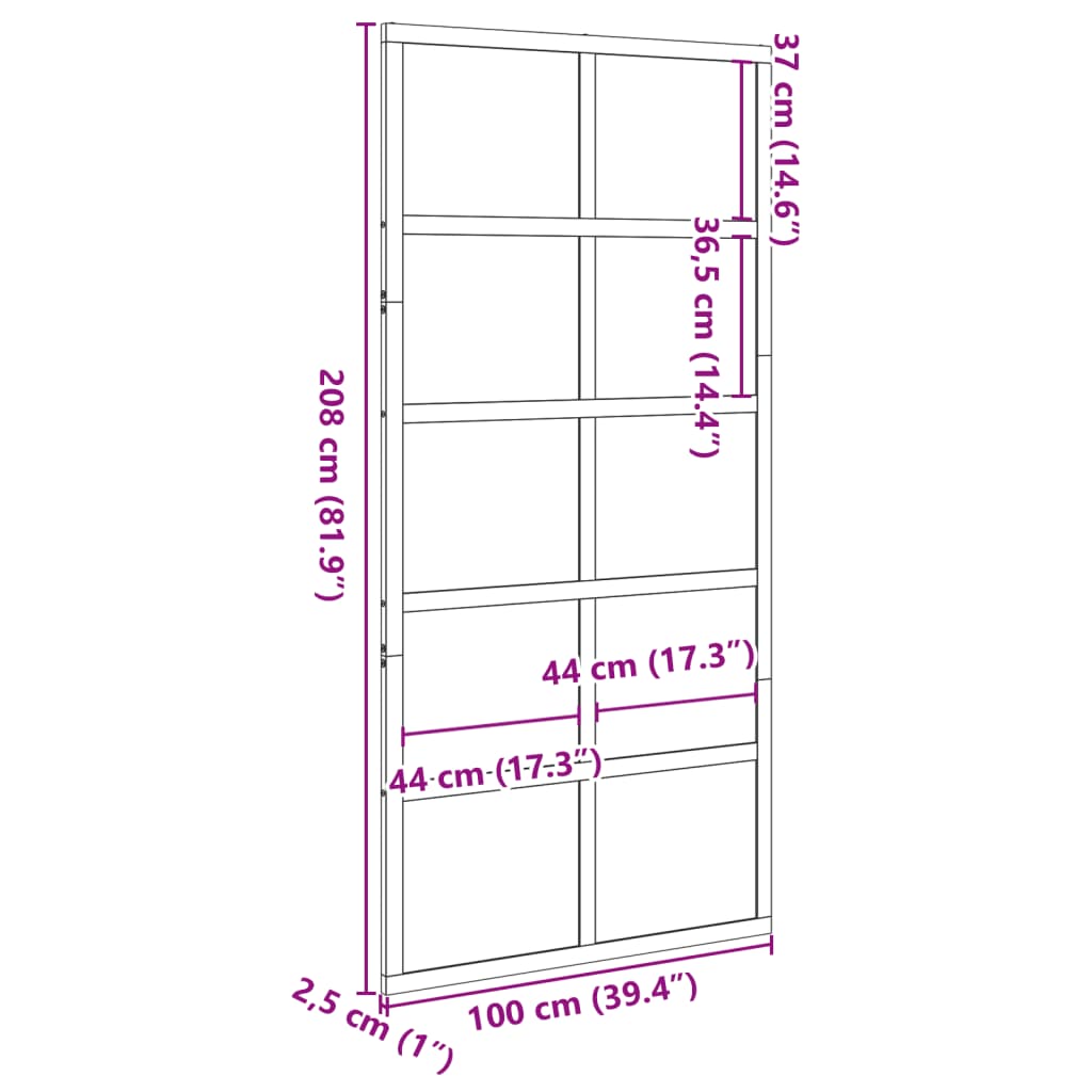 Schuifdeur 100x208 cm massief grenenhout wit