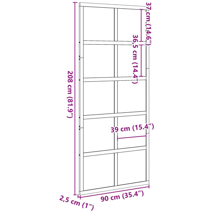 Schuifdeur 90x208 cm massief grenenhout