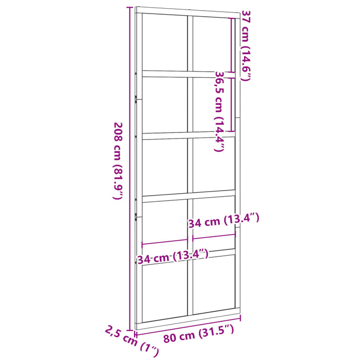 Schuifdeur 80x208 cm massief grenenhout wit