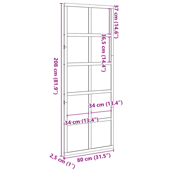 Schuifdeur 80x208 cm massief grenenhout wasbruin