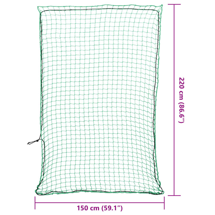 Aanhangwagennet elastisch touw 2,2x1,5 m polypropeen groen