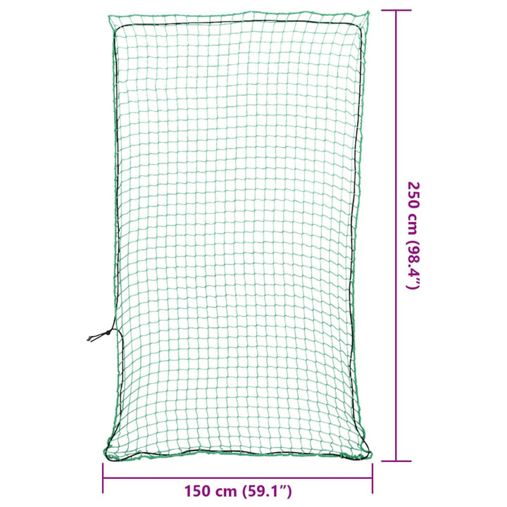 Aanhangwagennet elastisch touw 2,5x1,5 m polypropeen groen