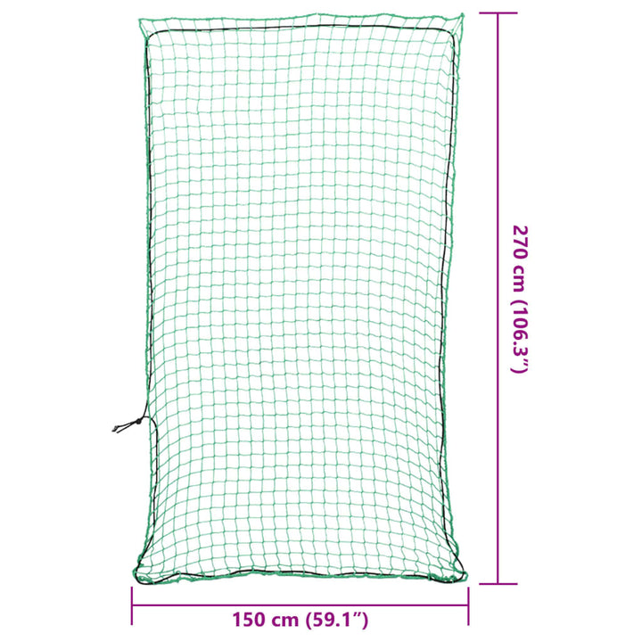 Aanhangwagennet elastisch touw 2,7x1,5 m polypropeen groen