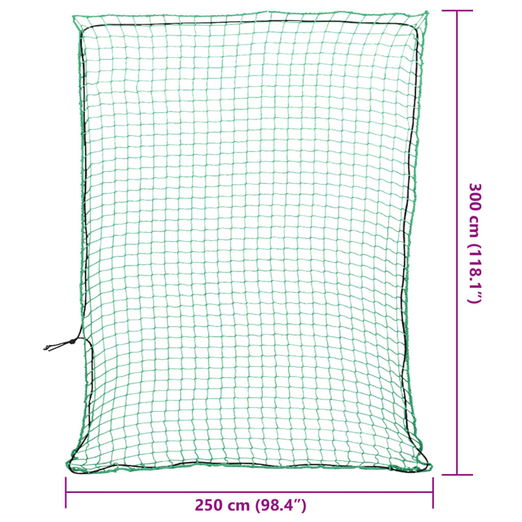 Aanhangwagennet elastisch touw 3x2,5 m polypropeen groen