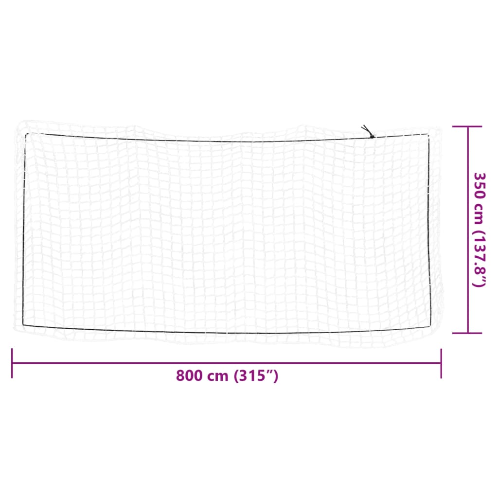 Aanhangwagennet elastisch touw 8x3,5 m polypropeen wit