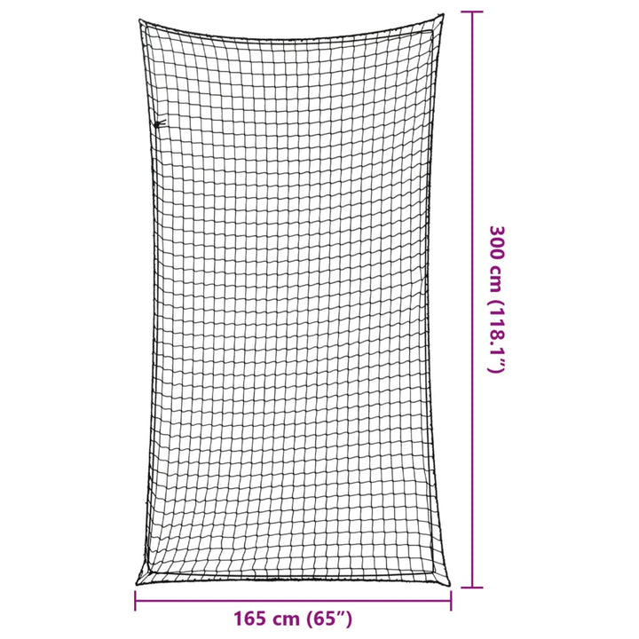 Aanhangwagennet elastisch touw 3x1,65 m polypropeen zwart