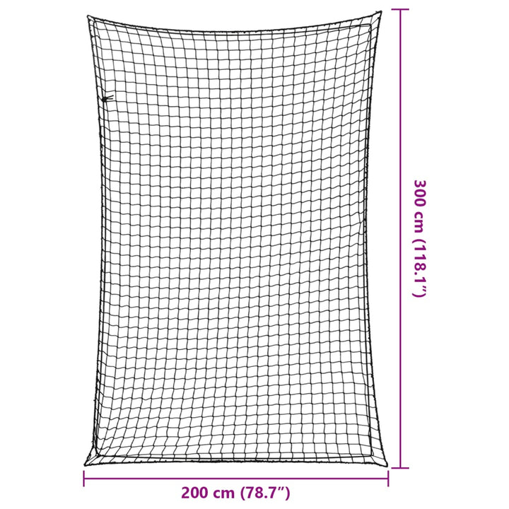 Aanhangwagennet elastisch touw 3x2 m polypropeen zwart