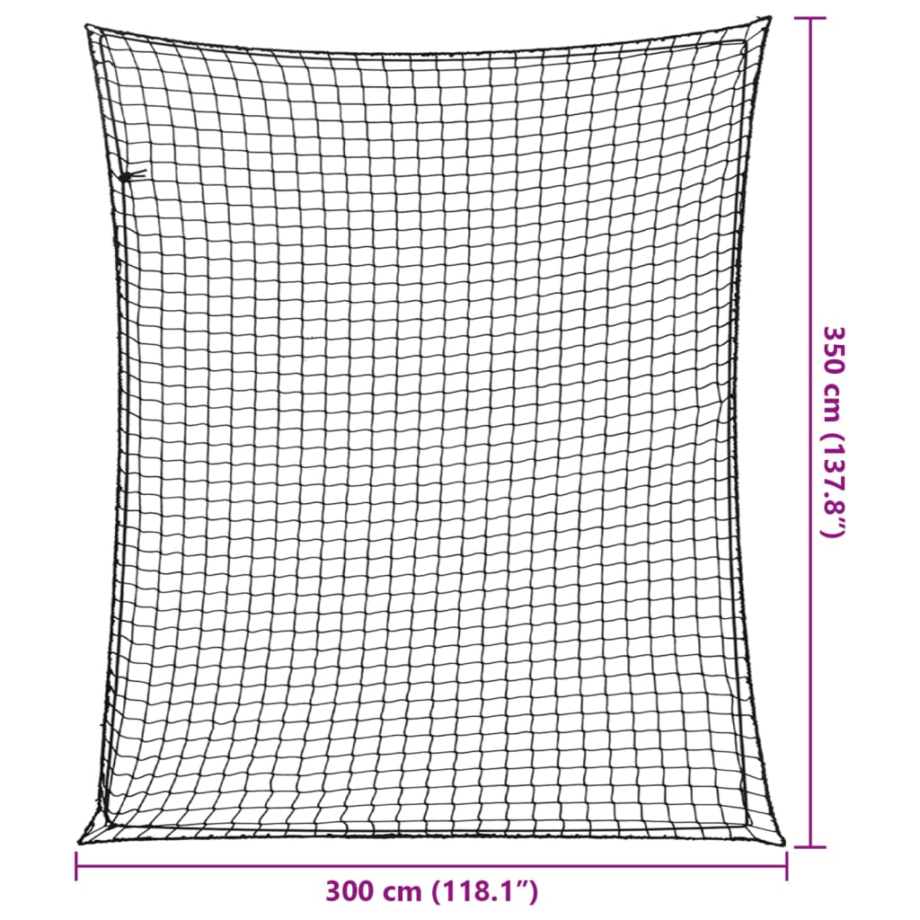 Aanhangwagennet elastisch touw 3,5x3 m polypropeen zwart