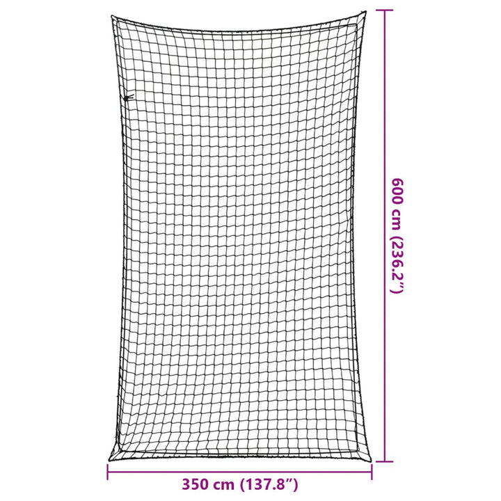 Aanhangwagennet elastisch touw 6x3,5 m polypropeen zwart