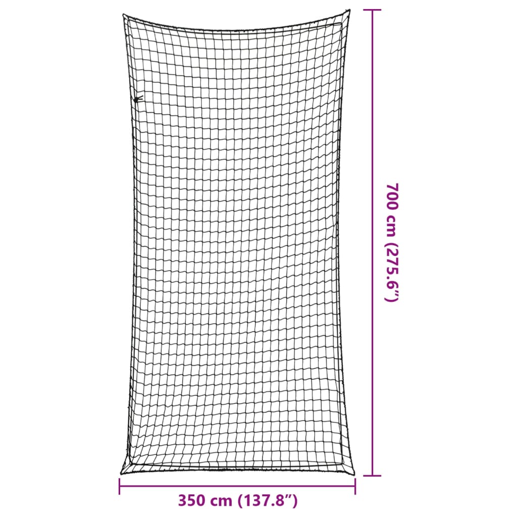 Aanhangwagennet elastisch touw 7x3,5 m polypropeen zwart