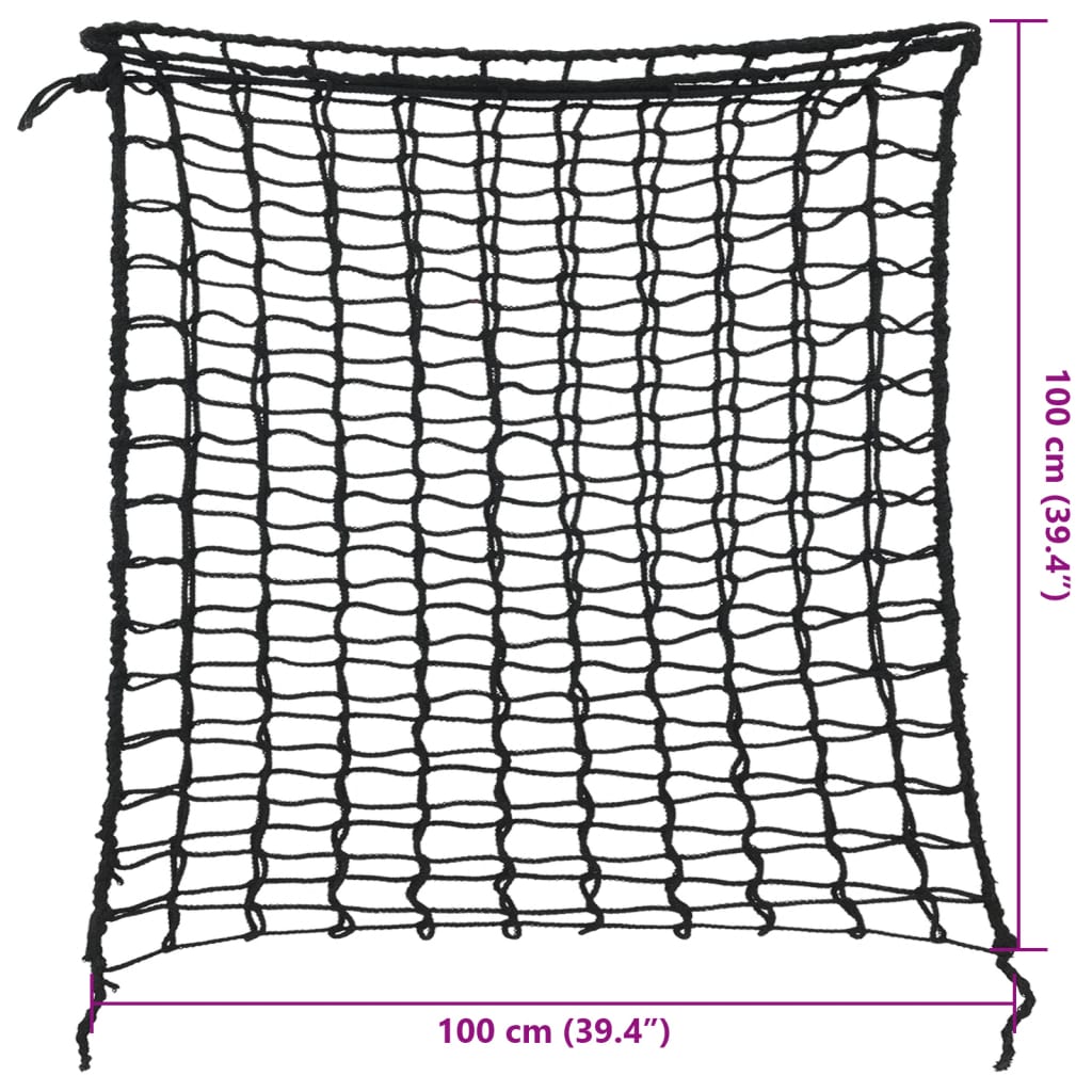 Hooinetten 2 st 100x100 cm vierkant polypropeen zwart