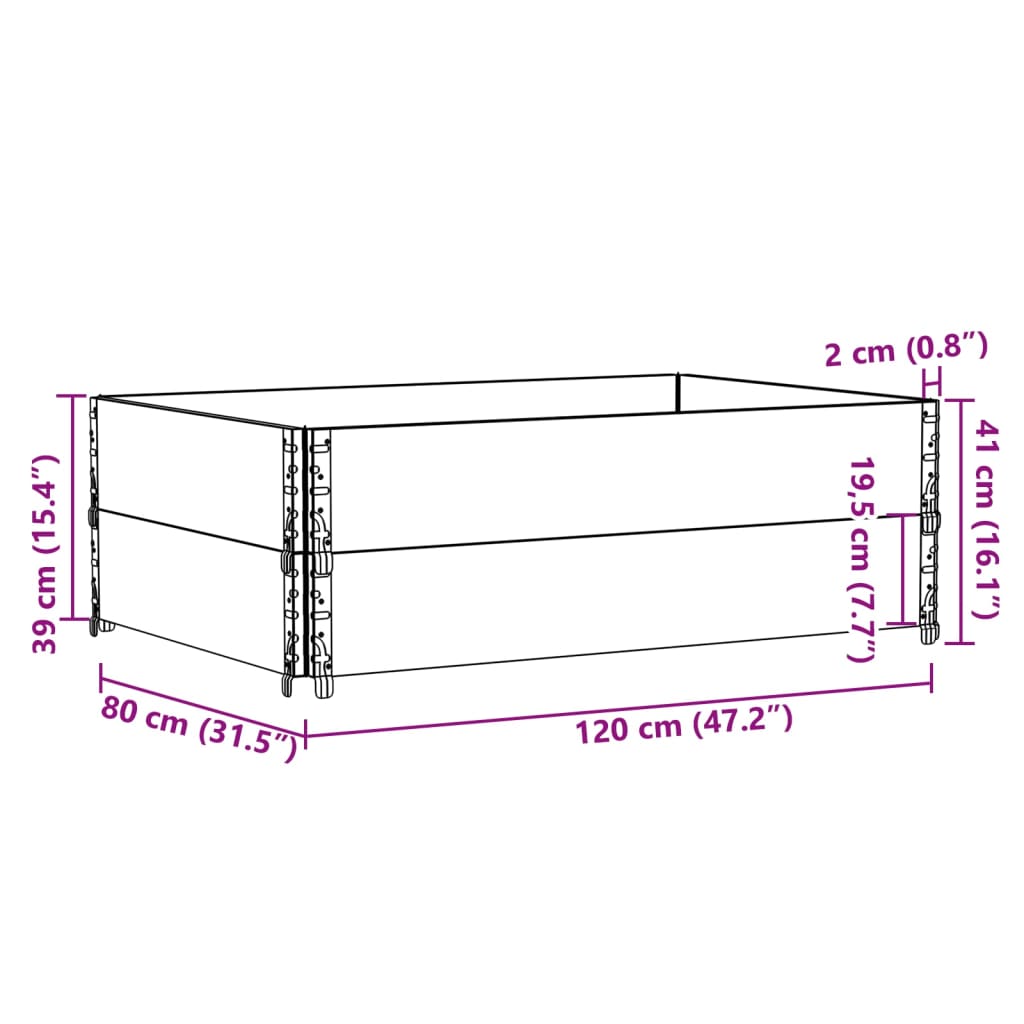 Plantenbak 120x80 cm massief grenenhout bruin