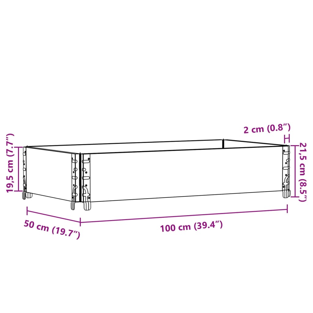 Plantenbak 100x50 cm massief grenenhout