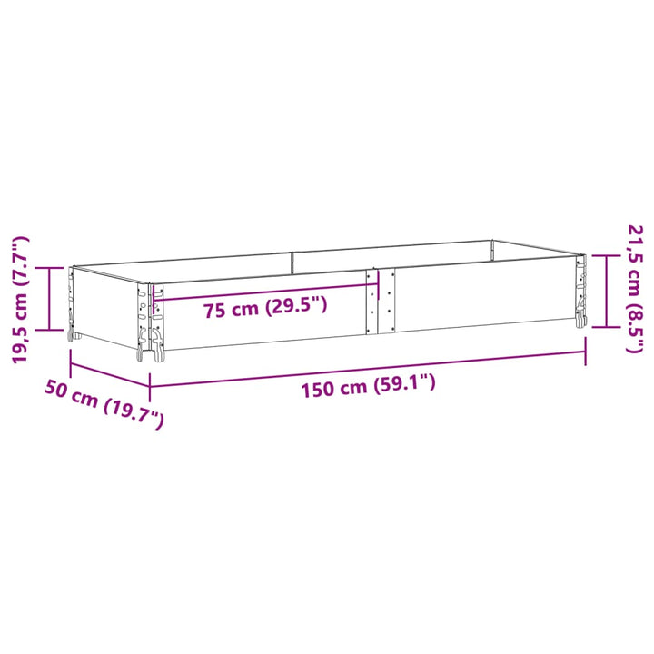 Plantenbak 150x50 cm massief grenenhout