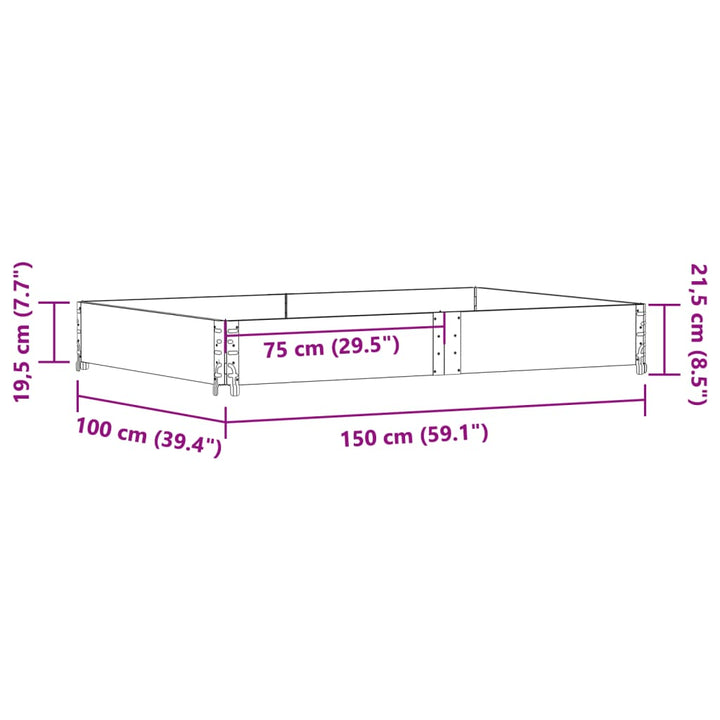 Plantenbak 150x100 cm massief grenenhout bruin