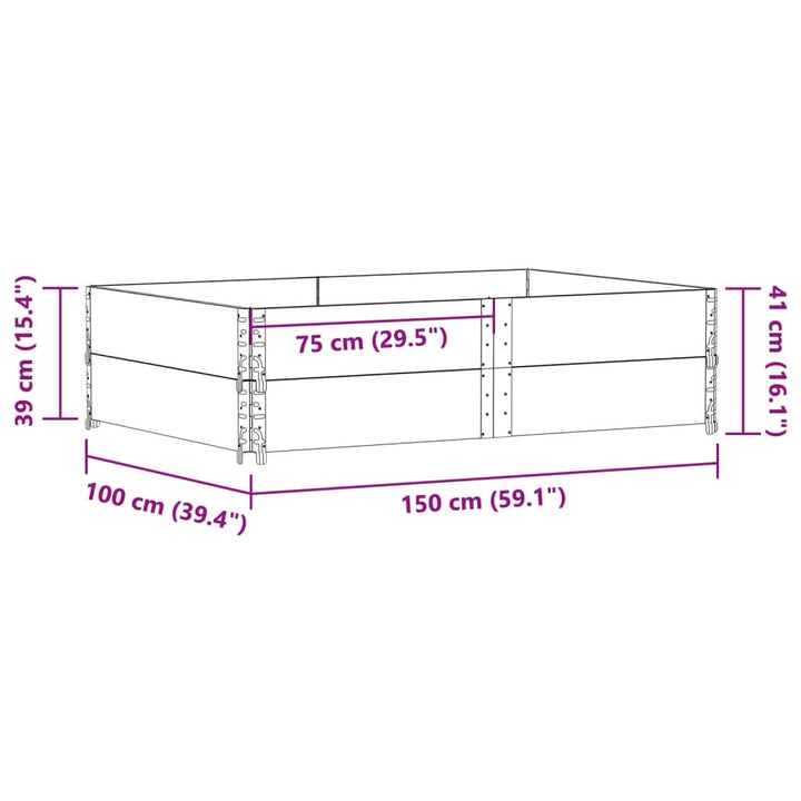 Plantenbak 150x100 cm massief grenenhout zwart