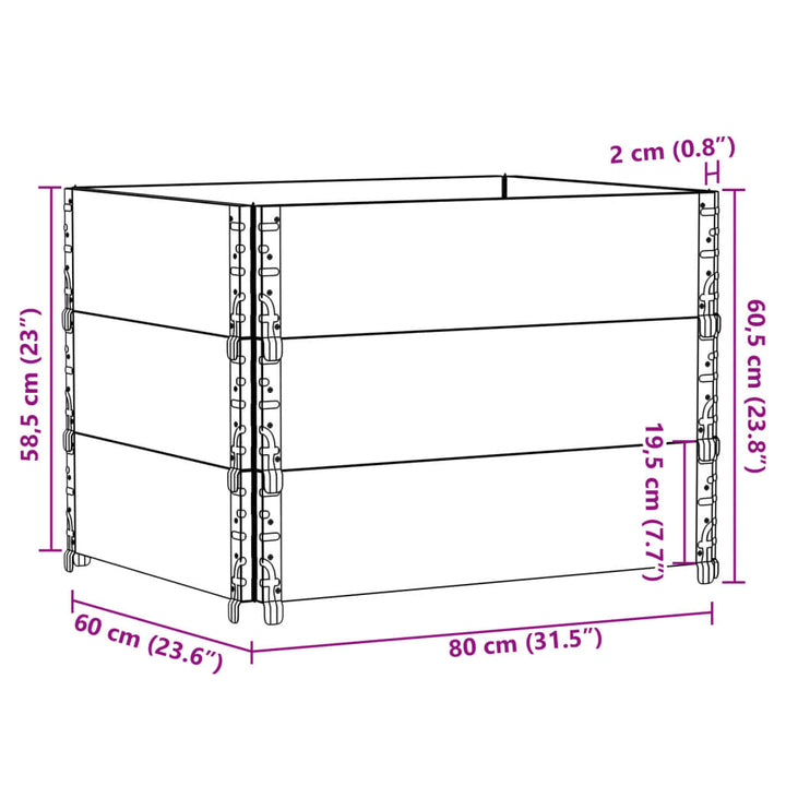 Plantenbak 80x60 cm massief grenenhout zwart