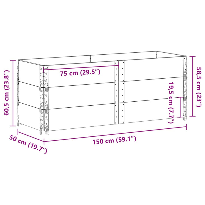 Plantenbak 150x50 cm massief grenenhout