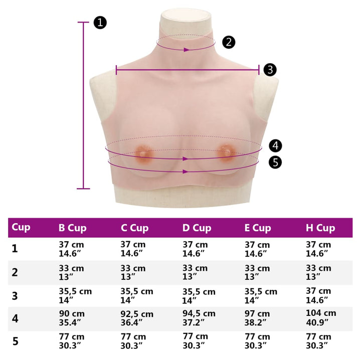 Borstprothese B-cup silicone Kaukasisch