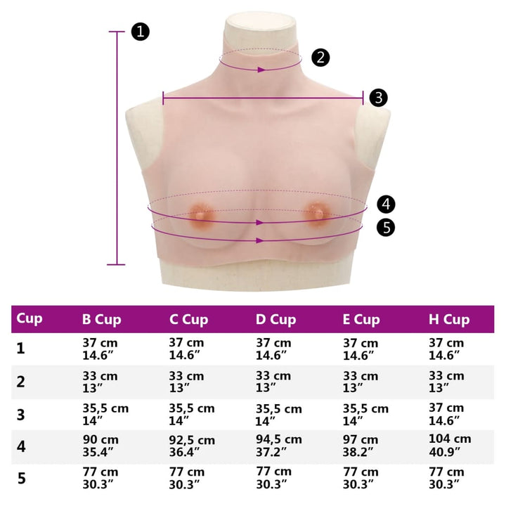 Borstprothese B-cup silicone Kaukasisch