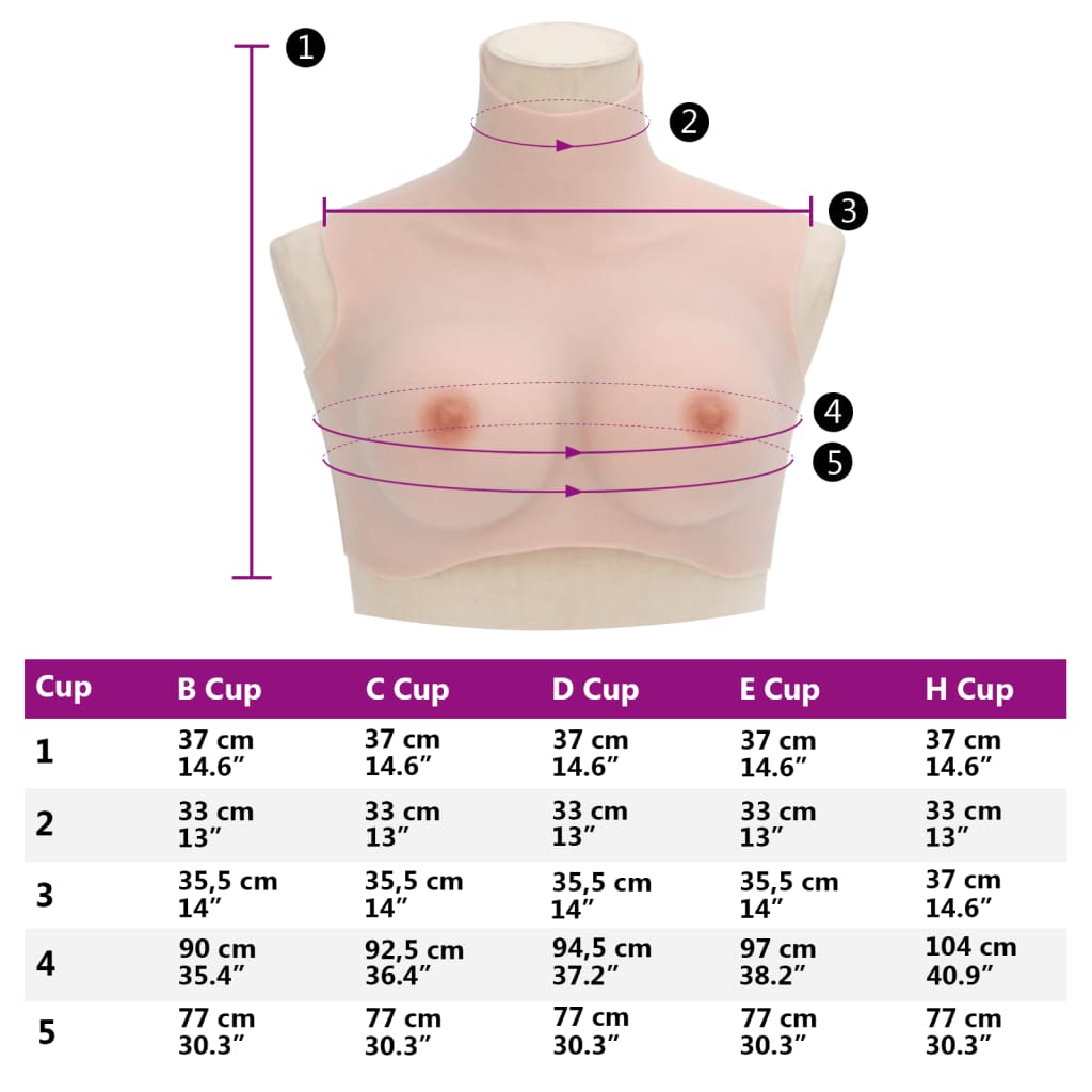 Borstprothese D-cup silicone Kaukasisch