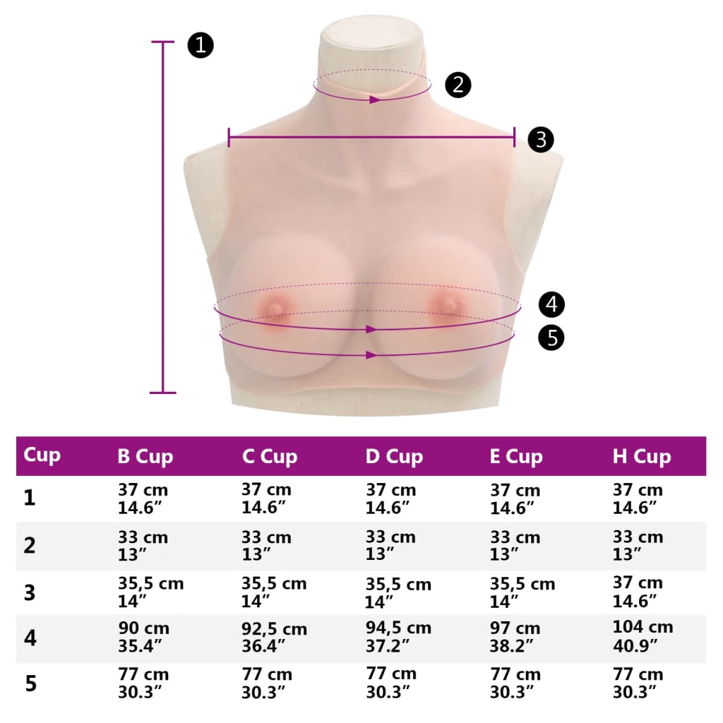 Borstprothese E-cup silicone Kaukasisch