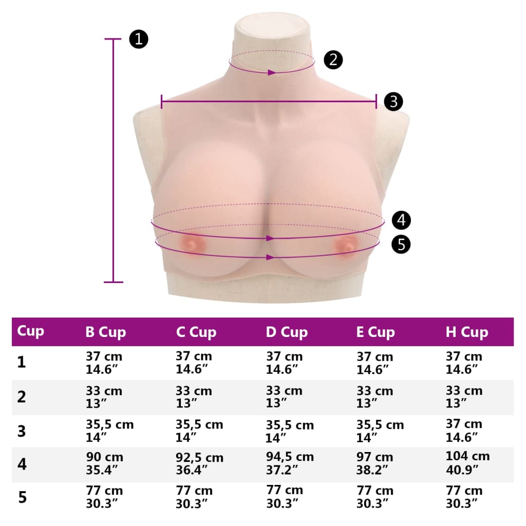 Borstprothese H-cup silicone Kaukasisch