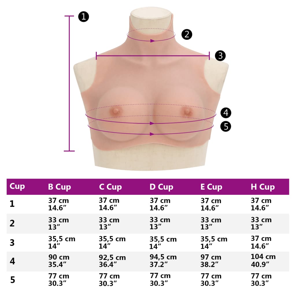 Borstprothese D-cup siliconen naturel