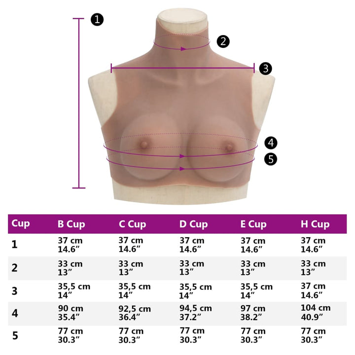 Borstprothese C-cup siliconen bruin