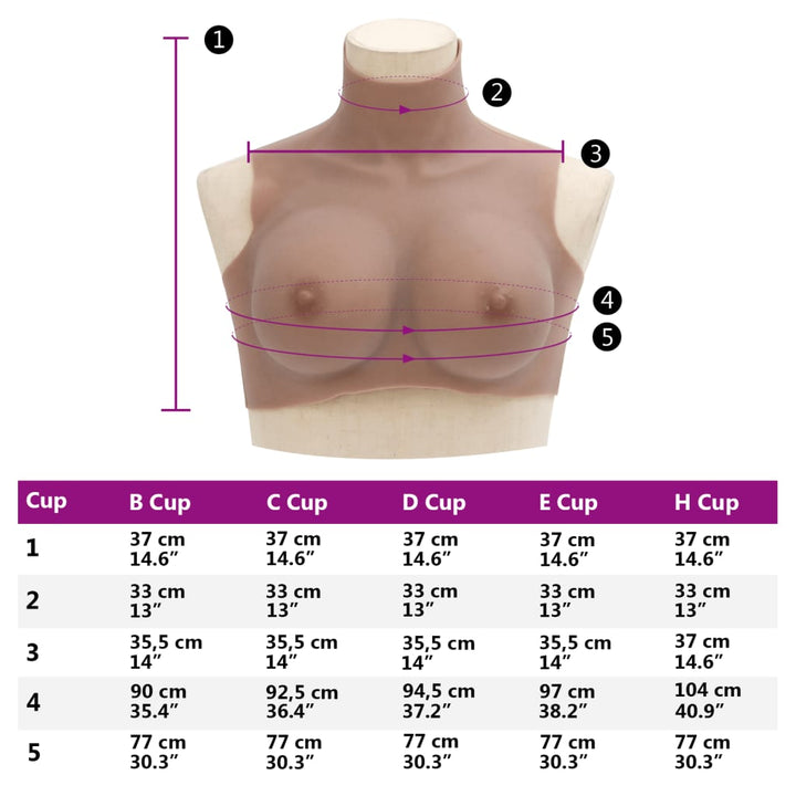 Borstprothese E-cup silicone tan