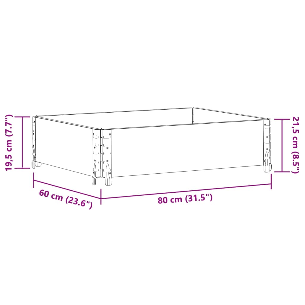 Plantenbak 80x60 cm massief grenenhout zwart