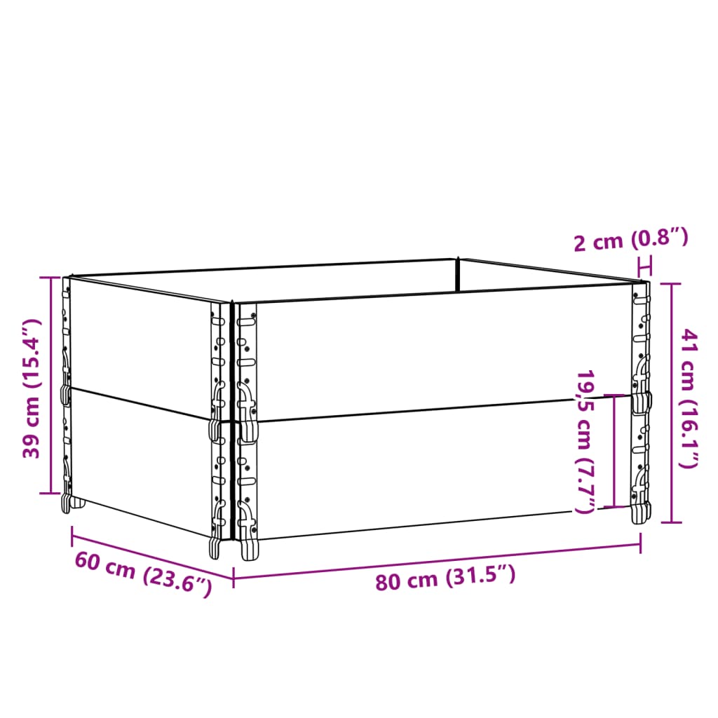 Plantenbak 80x60 cm massief grenenhout zwart