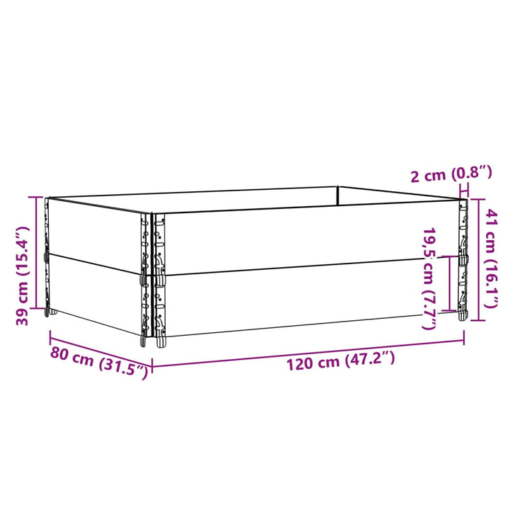 Plantenbak 120x80 cm massief grenenhout grijs