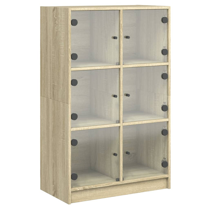 Hoge kast met deuren 68x37x109 cm bewerkt hout sonoma eiken