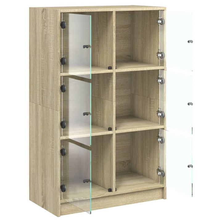 Hoge kast met deuren 68x37x109 cm bewerkt hout sonoma eiken